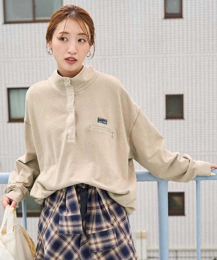 FREAK'S STORE OUTDOORS 仿舊工藝按扣套頭衫