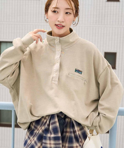 FREAK'S STORE OUTDOORS 仿舊工藝按扣套頭衫