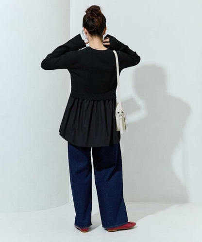 ニット ドッキング ペプラム プルオーバー【限定展開】