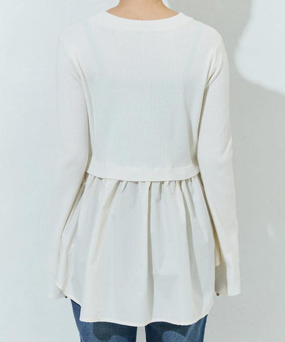 ニット ドッキング ペプラム プルオーバー【限定展開】