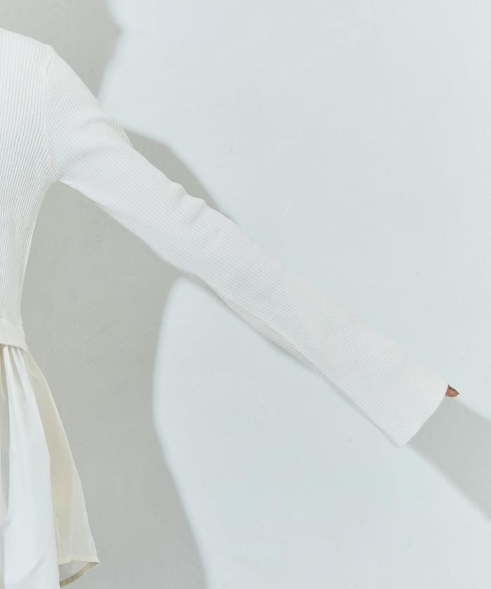 ニット ドッキング ペプラム プルオーバー【限定展開】