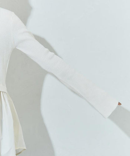 ニット ドッキング ペプラム プルオーバー【限定展開】