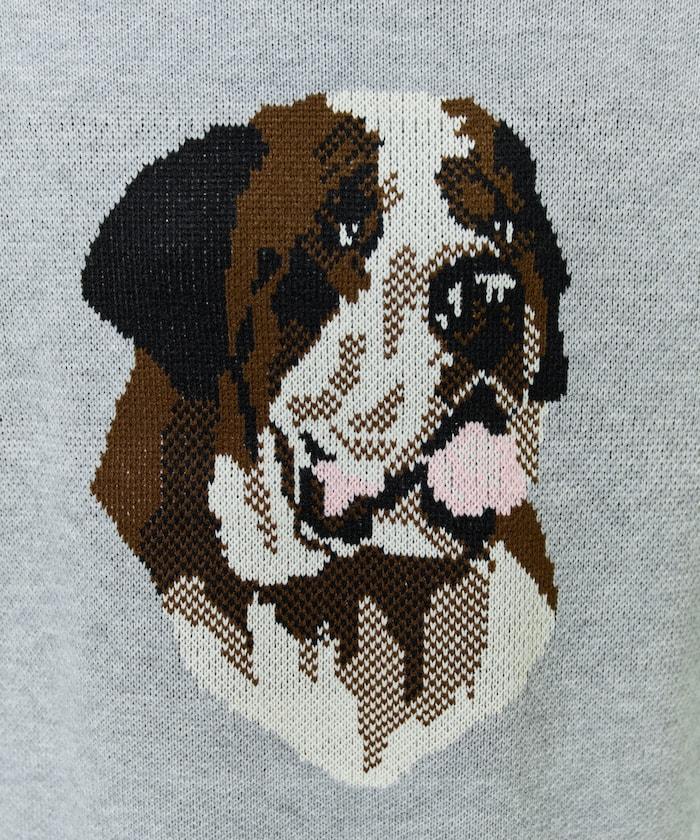 セントバーナード dog ジャガード ビッグ ニット プルオーバー【限定展開】