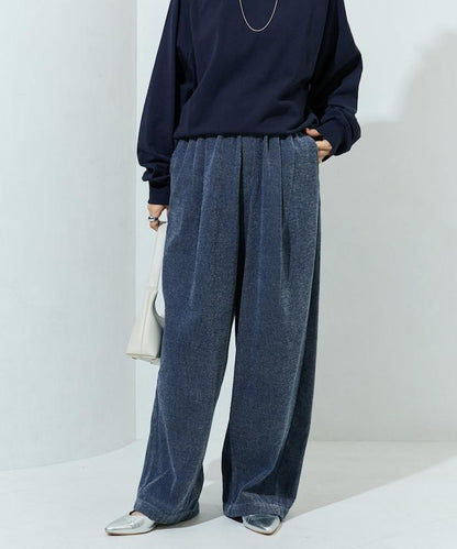 雪尼爾牛仔微絨休閒褲