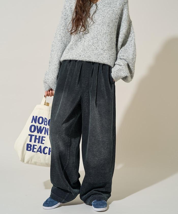 雪尼爾牛仔微絨休閒褲