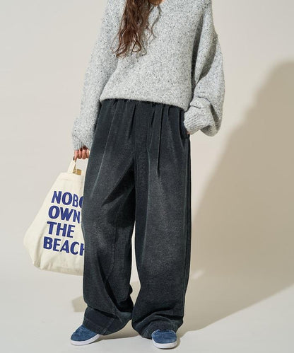 雪尼爾牛仔微絨休閒褲