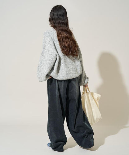 雪尼爾牛仔微絨休閒褲