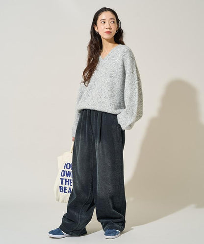 雪尼爾牛仔微絨休閒褲