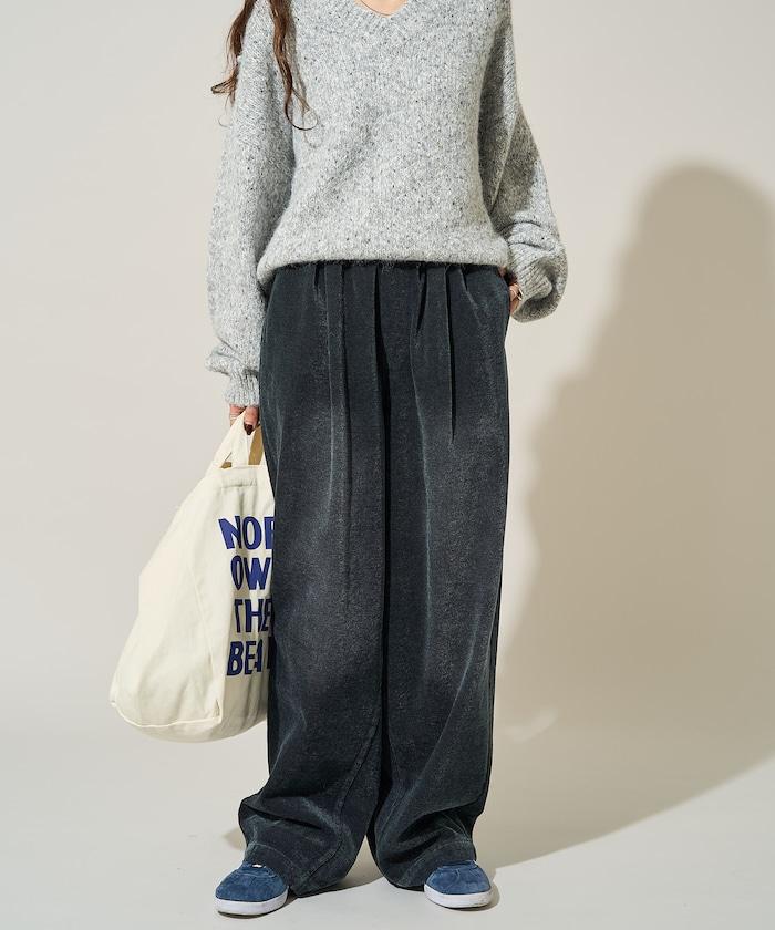 雪尼爾牛仔微絨休閒褲