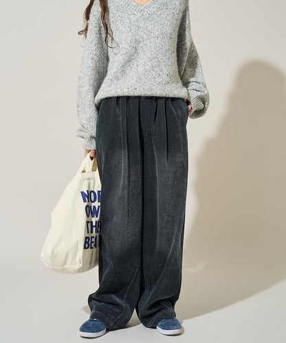 雪尼爾牛仔微絨休閒褲