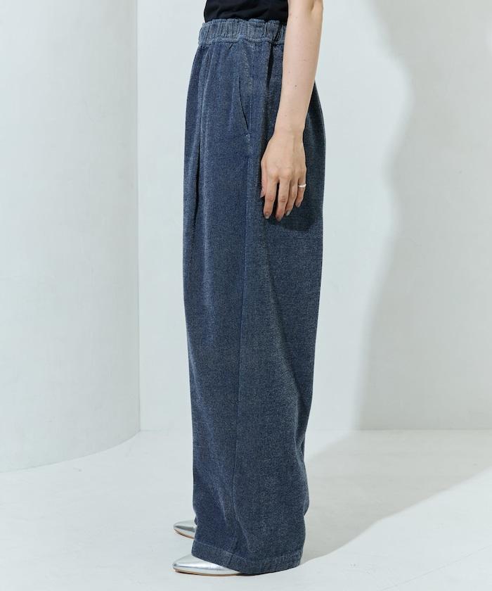 雪尼爾牛仔微絨休閒褲