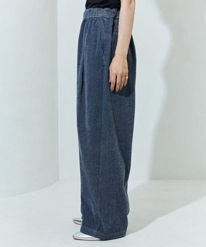 雪尼爾牛仔微絨休閒褲