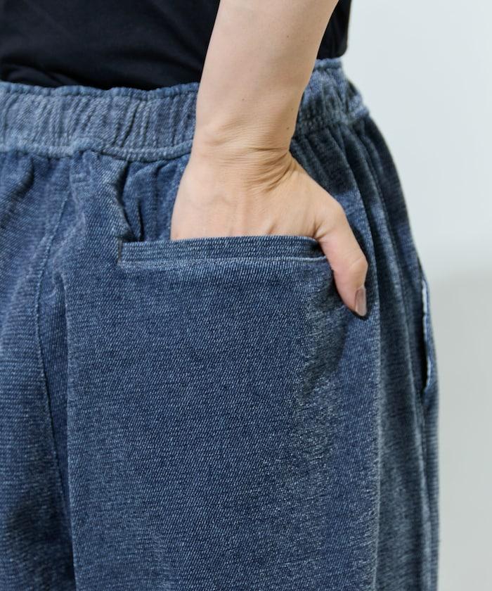 雪尼爾牛仔微絨休閒褲