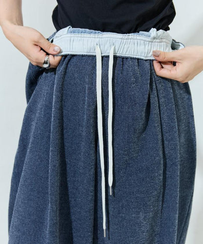 雪尼爾牛仔微絨休閒褲