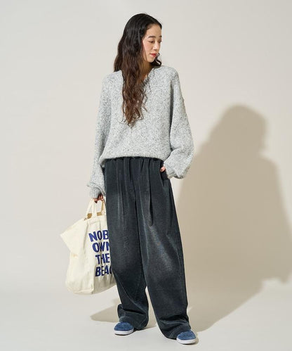 雪尼爾牛仔微絨休閒褲