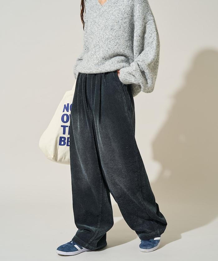 雪尼爾牛仔微絨休閒褲