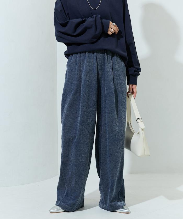 雪尼爾牛仔微絨休閒褲