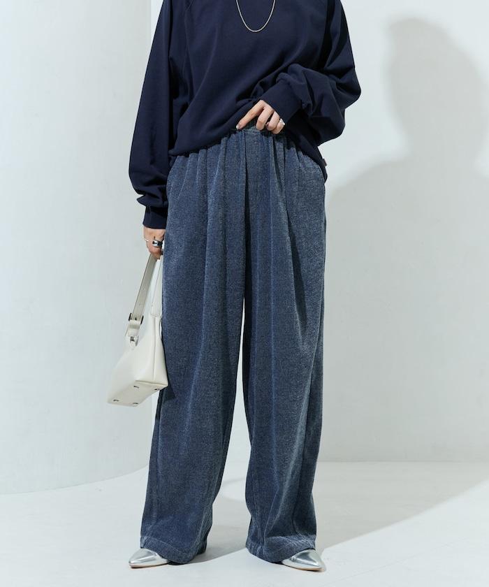 雪尼爾牛仔微絨休閒褲