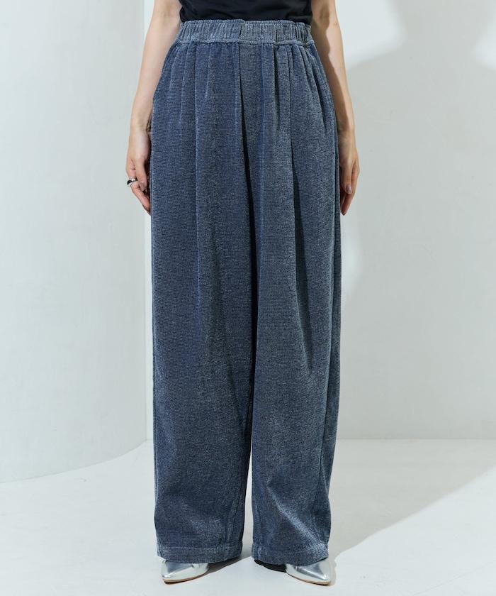 雪尼爾牛仔微絨休閒褲