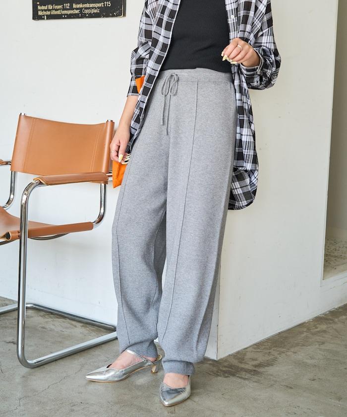 彈力針織休閒褲