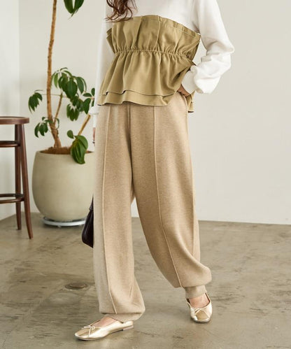 彈力針織休閒褲