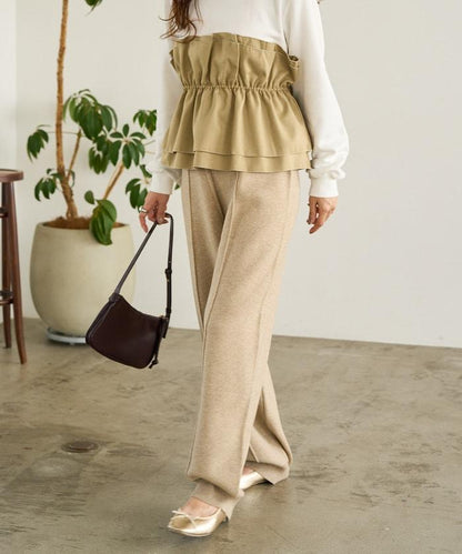 彈力針織休閒褲