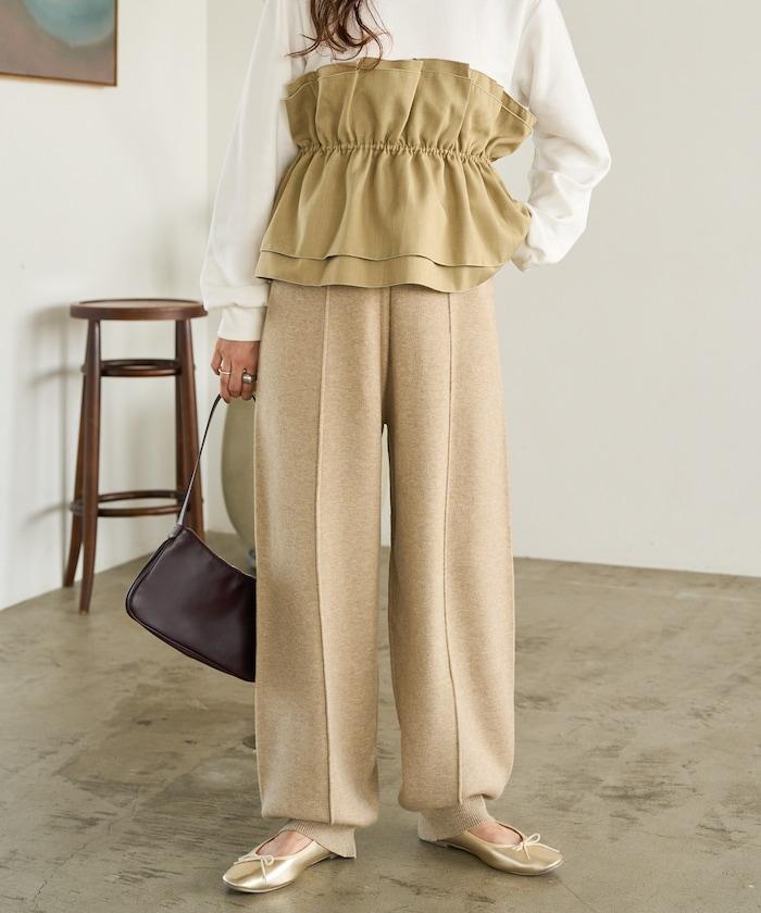 彈力針織休閒褲