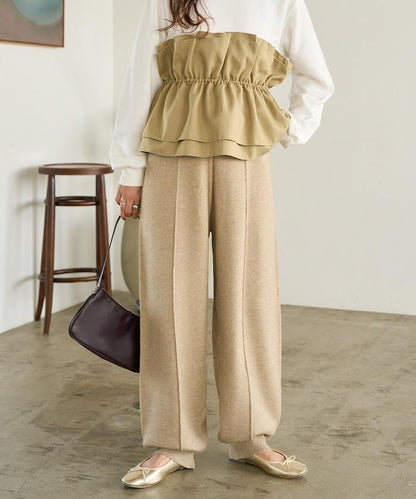 彈力針織休閒褲