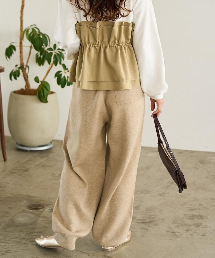 彈力針織休閒褲