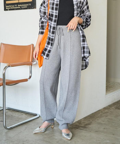 彈力針織休閒褲