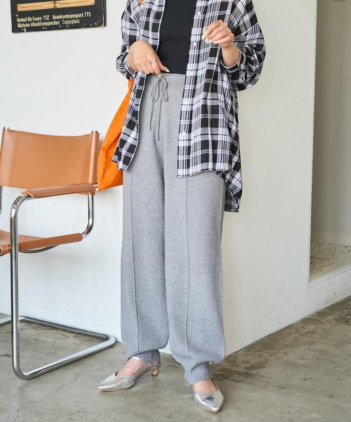 彈力針織休閒褲