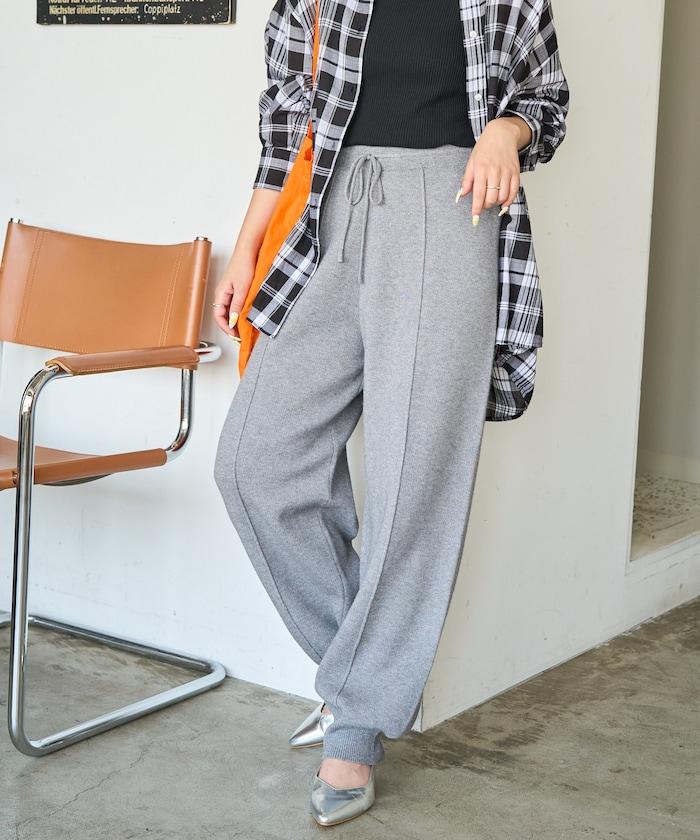 彈力針織休閒褲