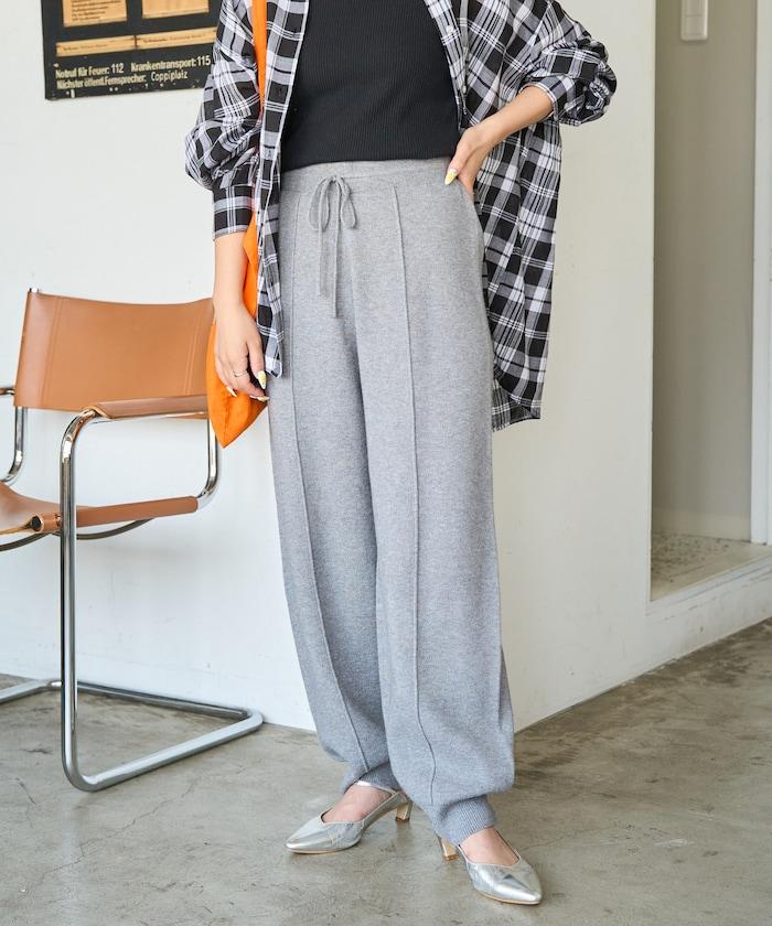 彈力針織休閒褲