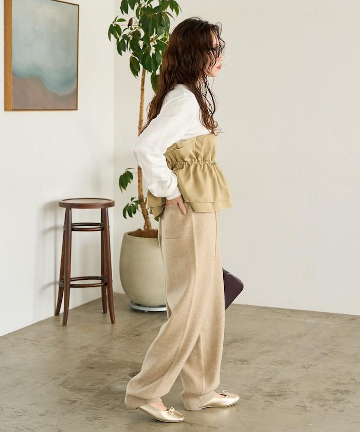 彈力針織休閒褲