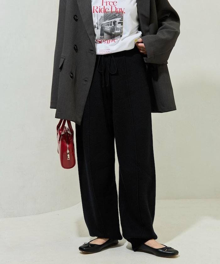 彈力針織休閒褲