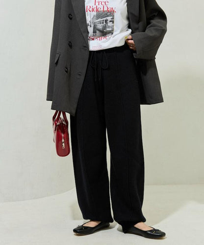 彈力針織休閒褲