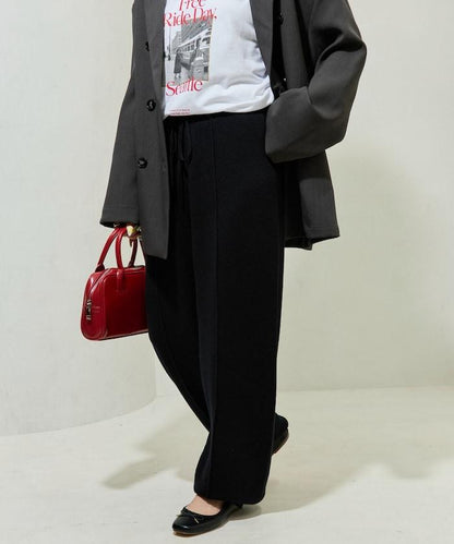 彈力針織休閒褲