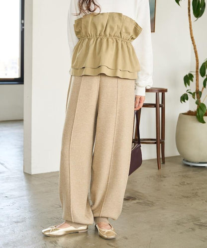 彈力針織休閒褲