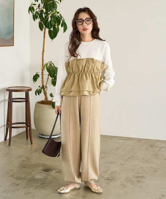 彈力針織休閒褲