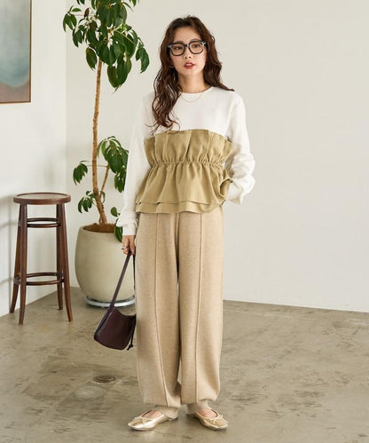 彈力針織休閒褲