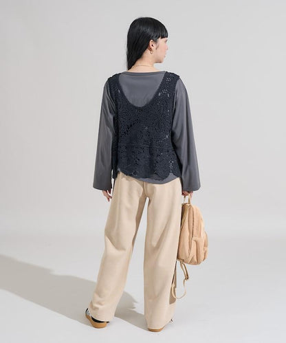 蕾絲背心套裝 長袖