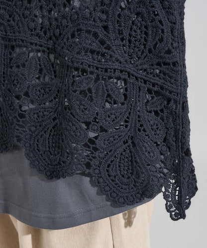 蕾絲背心套裝 長袖