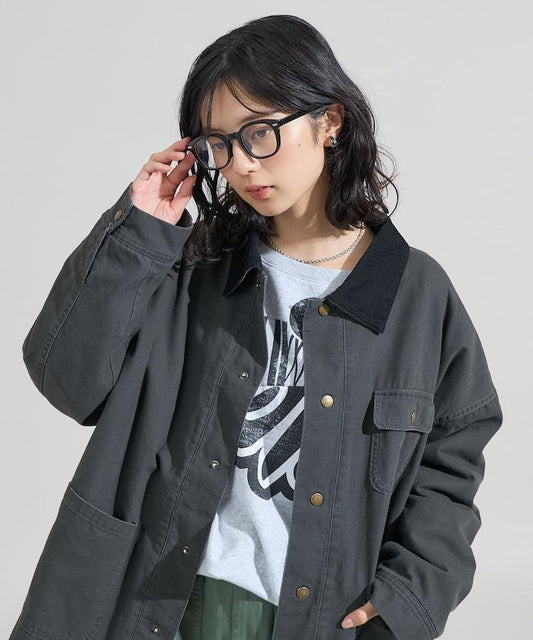 燈芯絨翻領鴨絨夾克