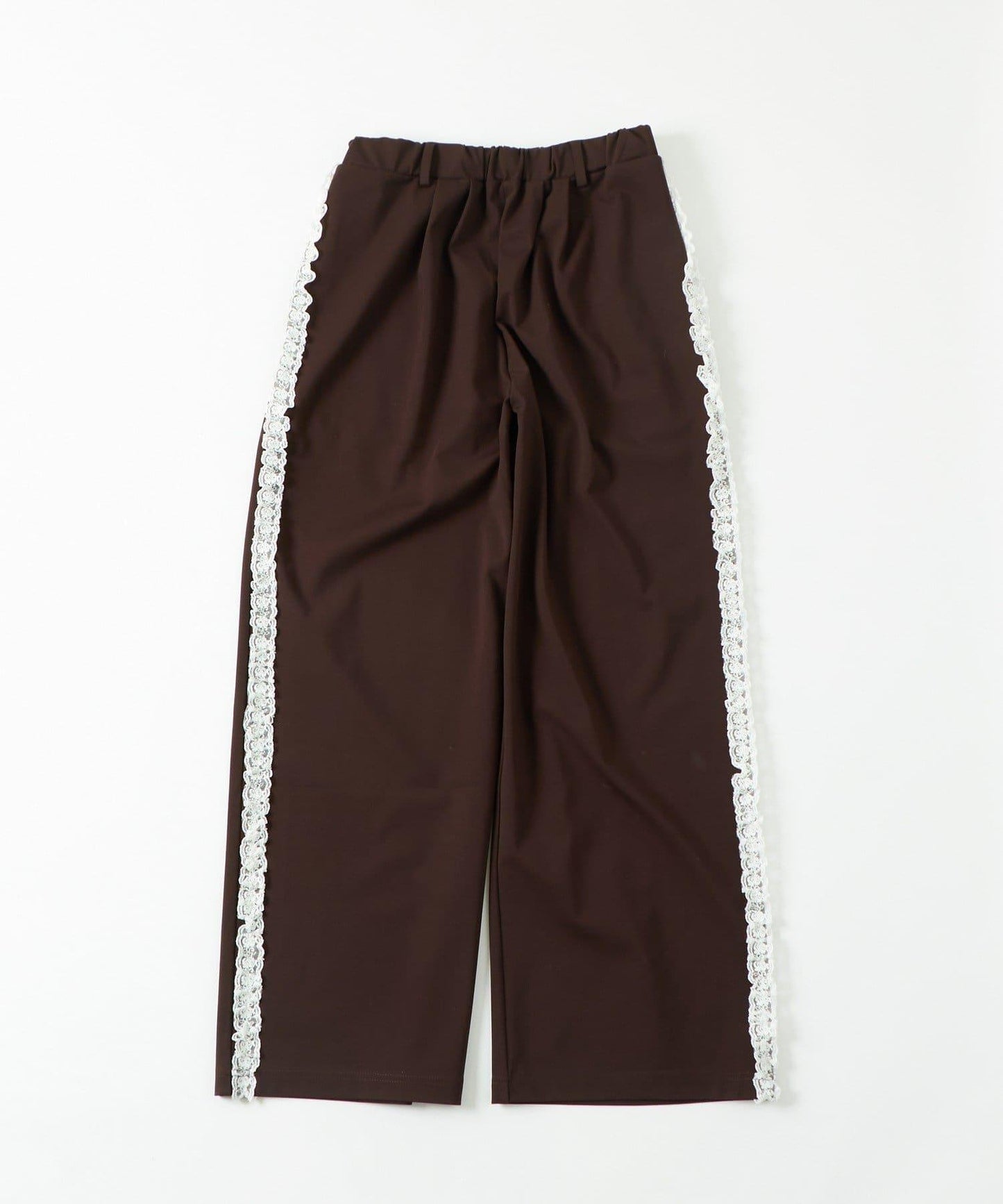 【WHO'S WHO gallery】側邊蕾絲拼接長褲