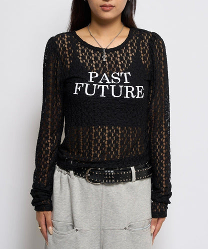 【WHO'S WHO gallery】蕾絲標誌長袖T恤