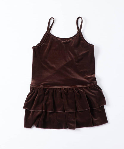 【WHO'S WHO gallery】天鵝絨荷葉邊長款上衣