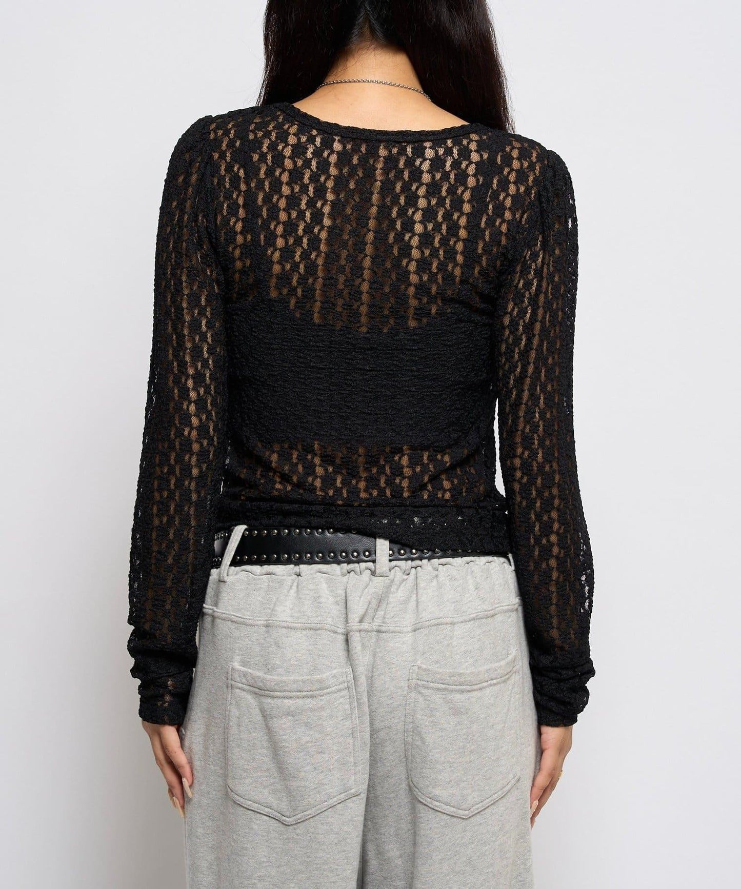 【WHO'S WHO gallery】蕾絲標誌長袖T恤