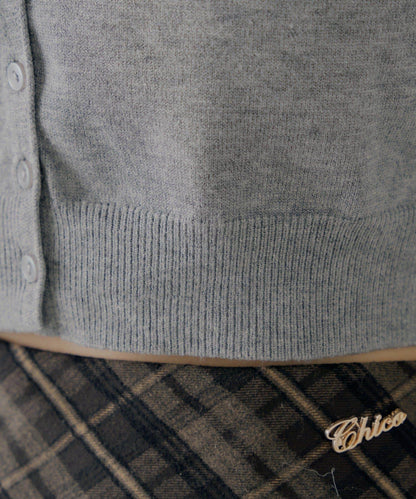 【Chico】短款毛絨袖開衫