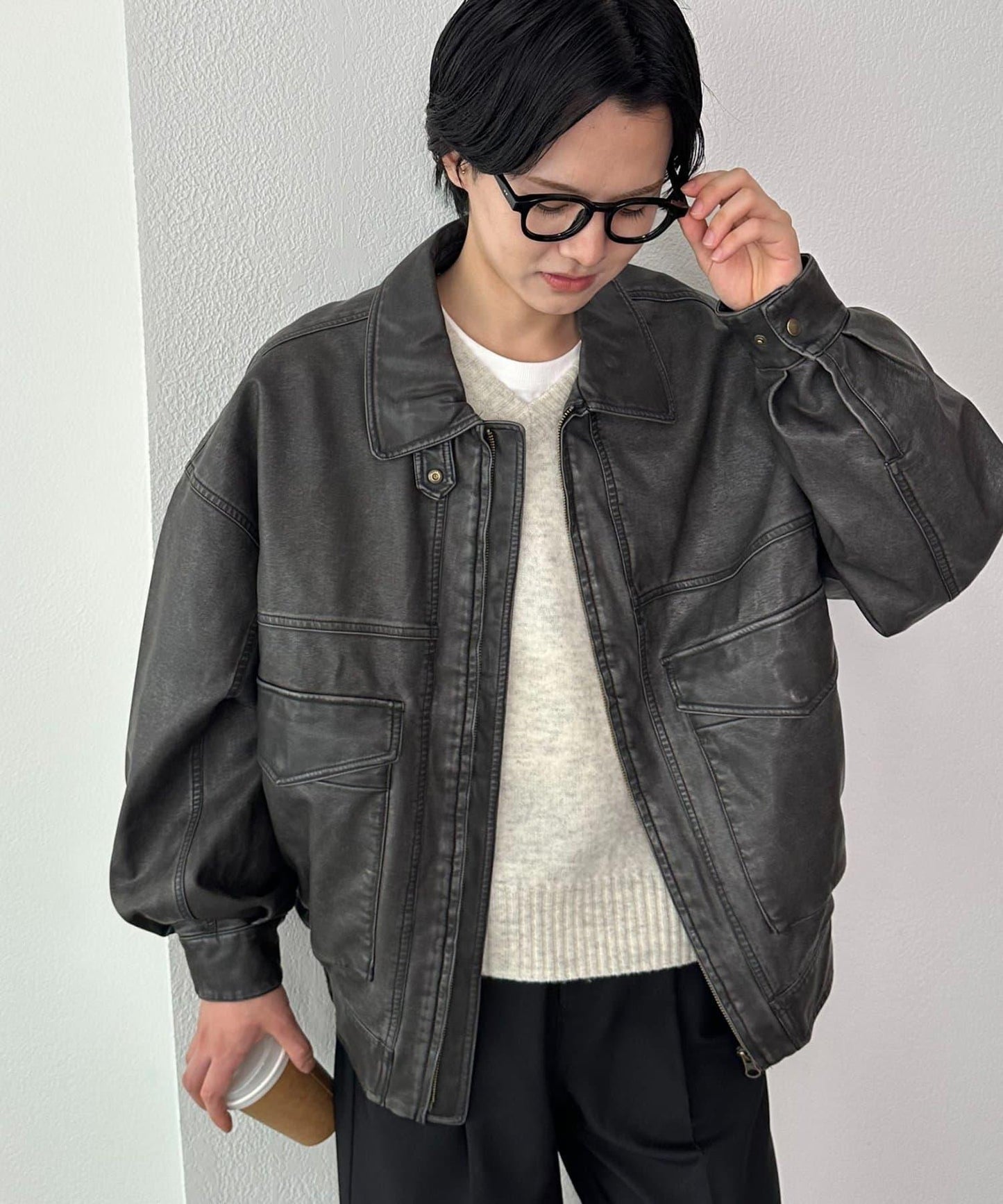 【Discoat】美利奴羊毛V領針織衫