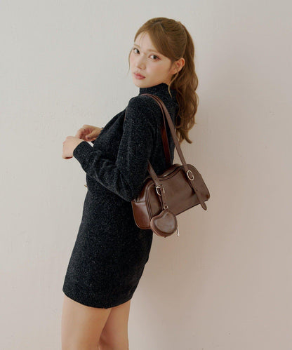 【Chico】天鵝絨無袖連衣裙+開衫套裝